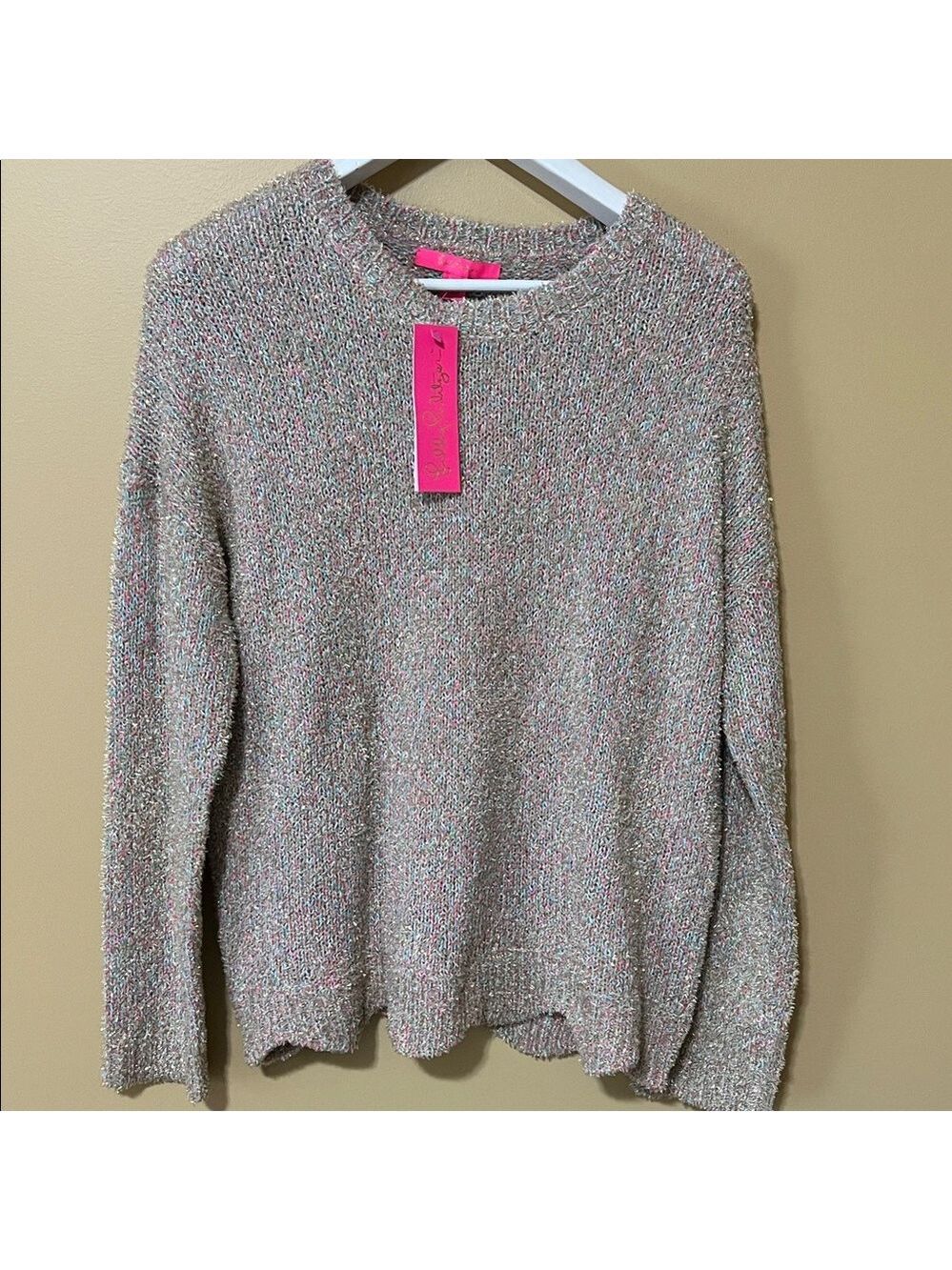 Lilly Pulitzer Gliana Sweater. Pastels with gold thread. NWT. XL - Picture 1 of 9